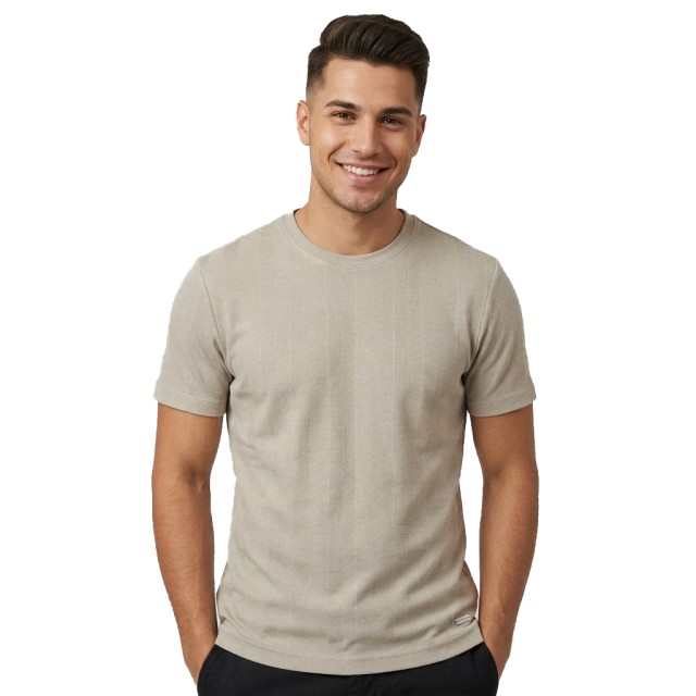 MarkUp G/C M/M Tessuto Texturizzato Ανδρική Μπλούζα Μπεζ