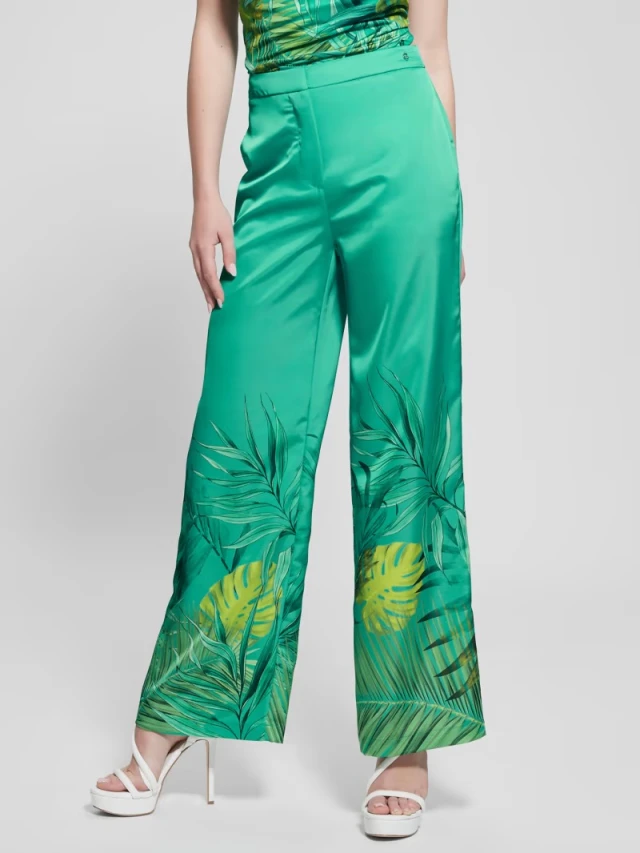 Guess Brisilda Wide Leg Pant Γυναικείο Παντελόνι Floral