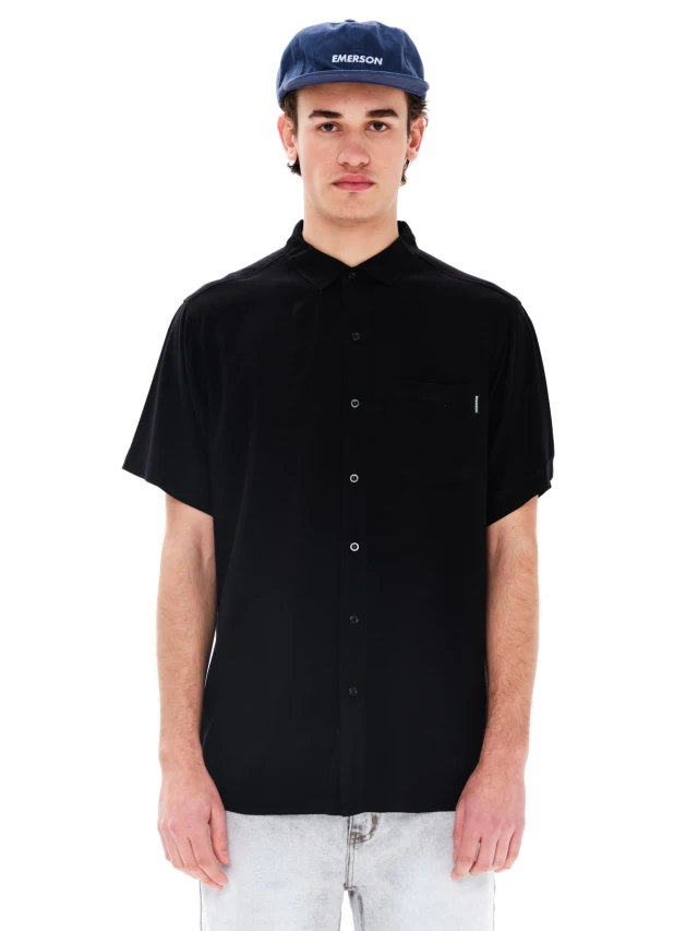 Emerson Mens s/s Shirt Ανδρικό Πουκάμισο Μαύρο