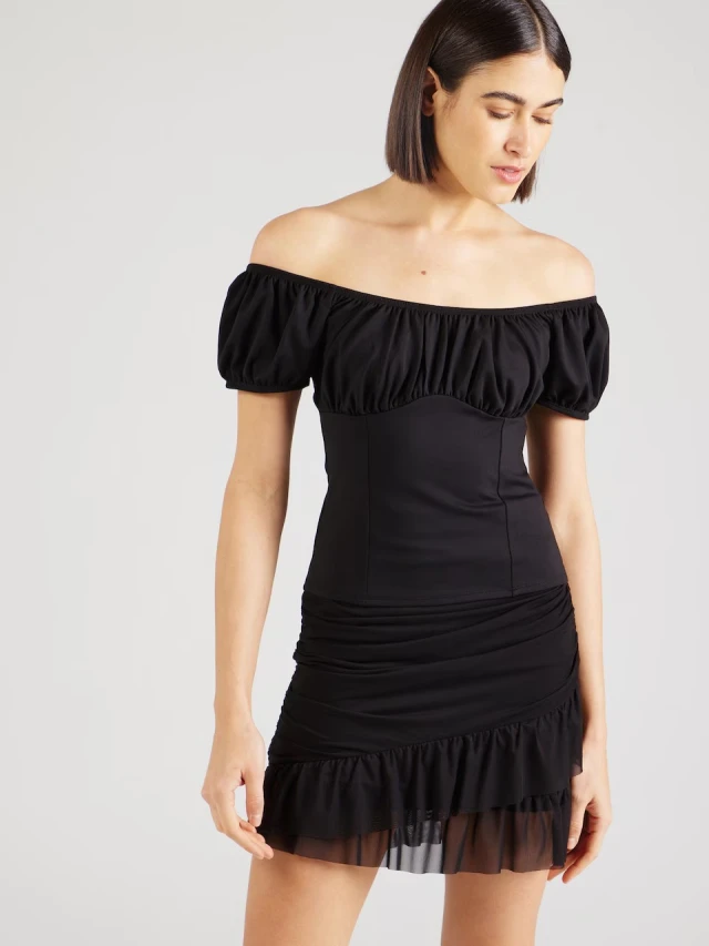 Guess Ss Dbl Scoop Cecilia Top Γυναικεία Μπλούζα Μαύρη