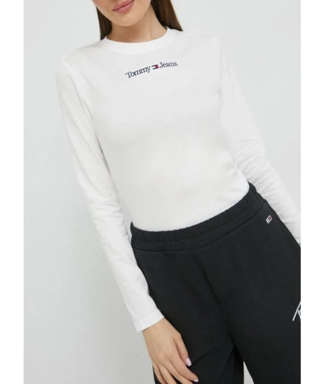 Tommy Hilfiger Tjw Baby Serif Linear Ls Γυναικεια Μπλουζα Εκρου