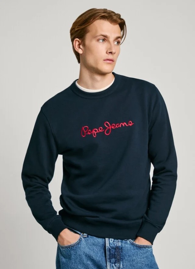 Pepe Jeans Drop 2 New Joe Crew Ανδρικό Φούτερ Μπλε