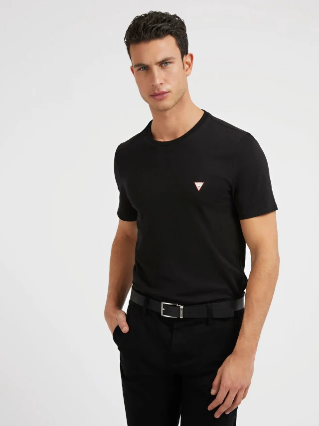 Guess Cn Ss Tee Cn Ανδρική Μπλουζα Μαύρη