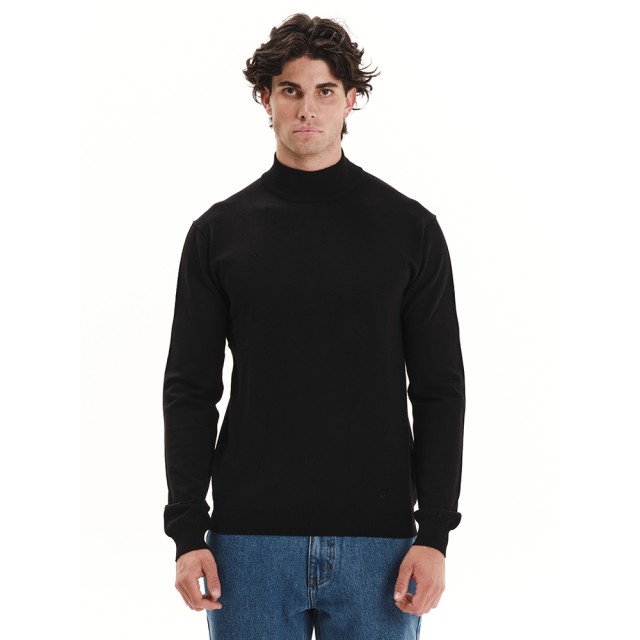 Emerson Mens Turtleneck Knit Sweater Ανδρικό Πλεκτό Ζιβαγκο Μαύρο