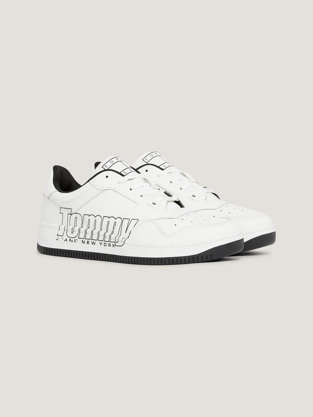 Tommy Hilfiger TJM BASKET LOGO Ανδρικα Sneakers Εκρου