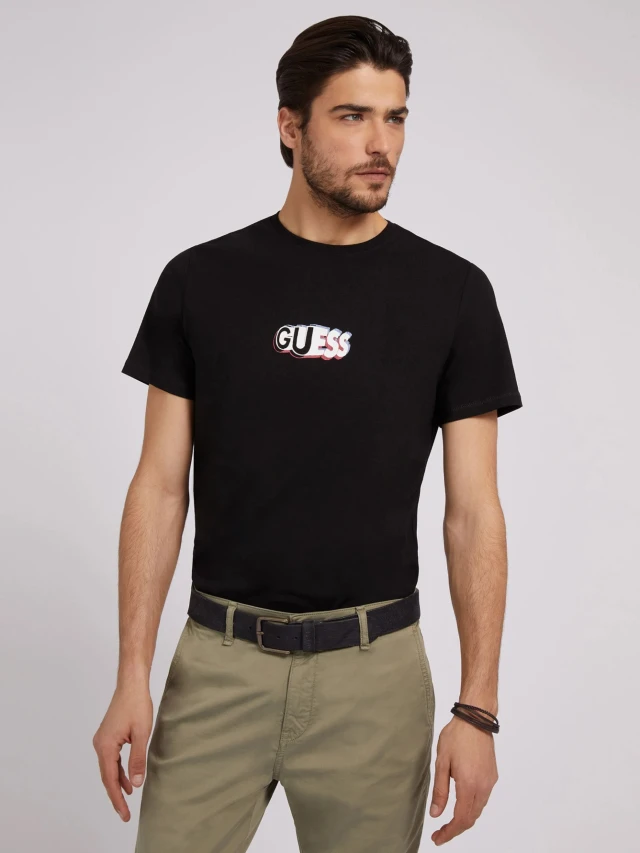 Guess Treedy Cn Ss Tee Ανδρικη Μπλουζα Μαυρη