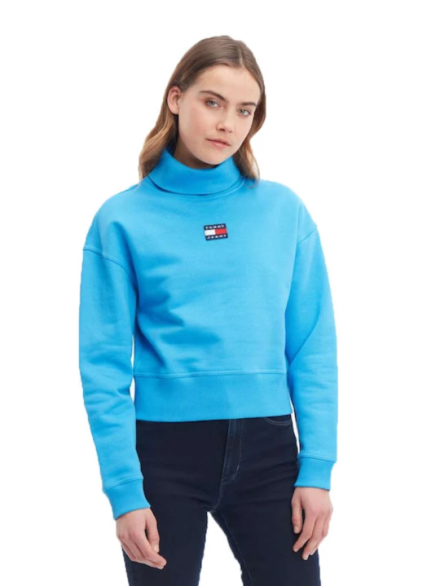 Tommy Hilfiger Tjw Bxy Crop Badge Turtleneck Γυναικειο Φουτερ Ρουα