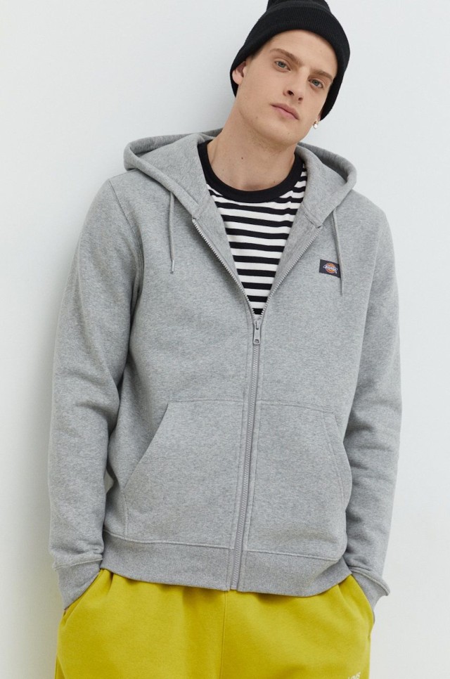 Dickies Oakport Zip Hoodie Grey Melange Ανδρική Ζακέτα Φούτερ Γκρι