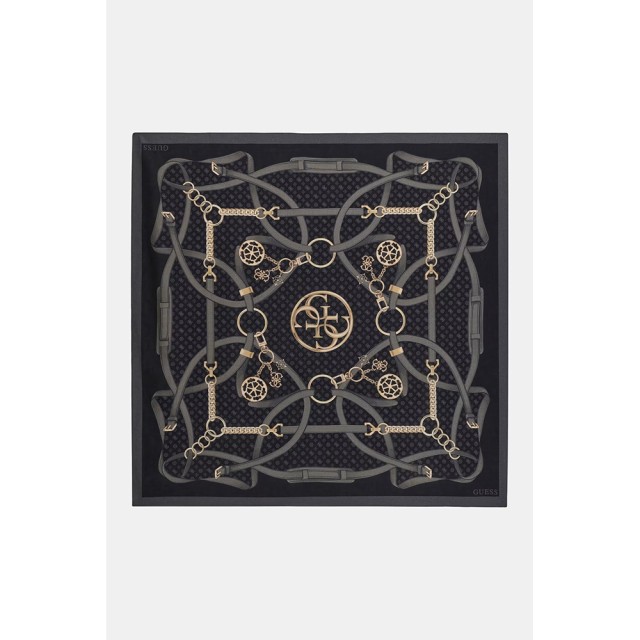 Guess Camden 120x120cm Prnted Kefiah Γυναικείο Φουλάρι Μαύρο