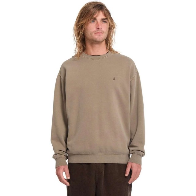 Volcom Single Stone Pw Crew Ανδρικό Φούτερ Καφέ