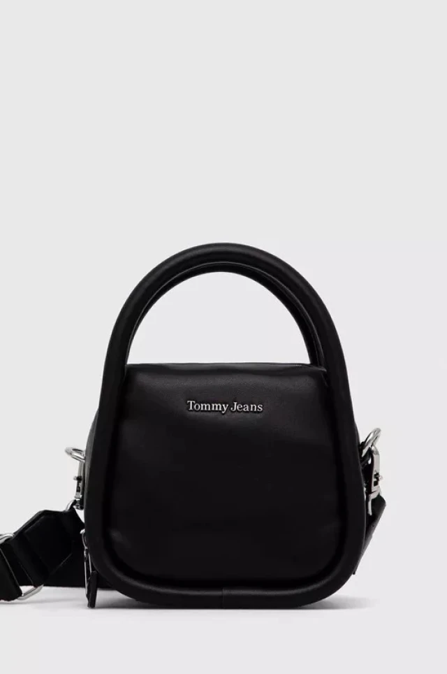 Tommy Hilfiger Tjw Femme Flap Crossover Γυναικεια Τσαντα Μαύρη