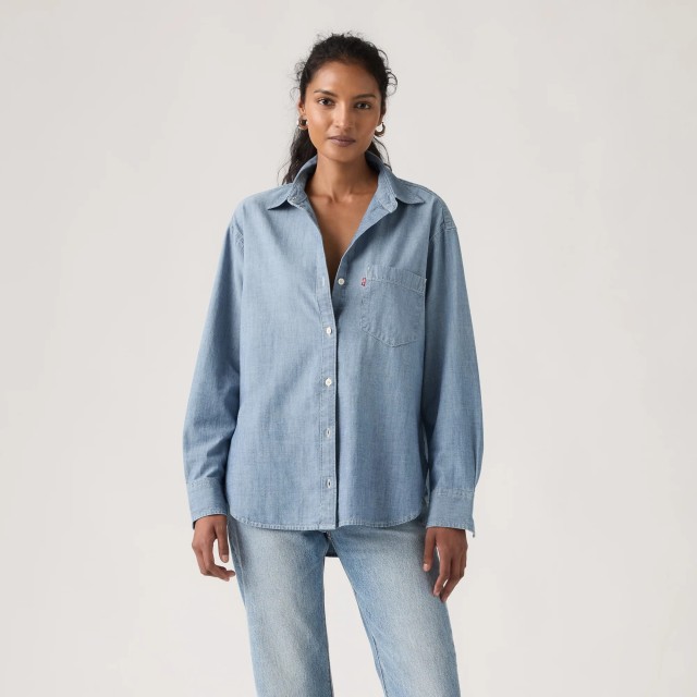 Levis Harlie Boyfriend Shirt Med Indigo - Worn In Γυναικείο Πουκάμισο Τζιν