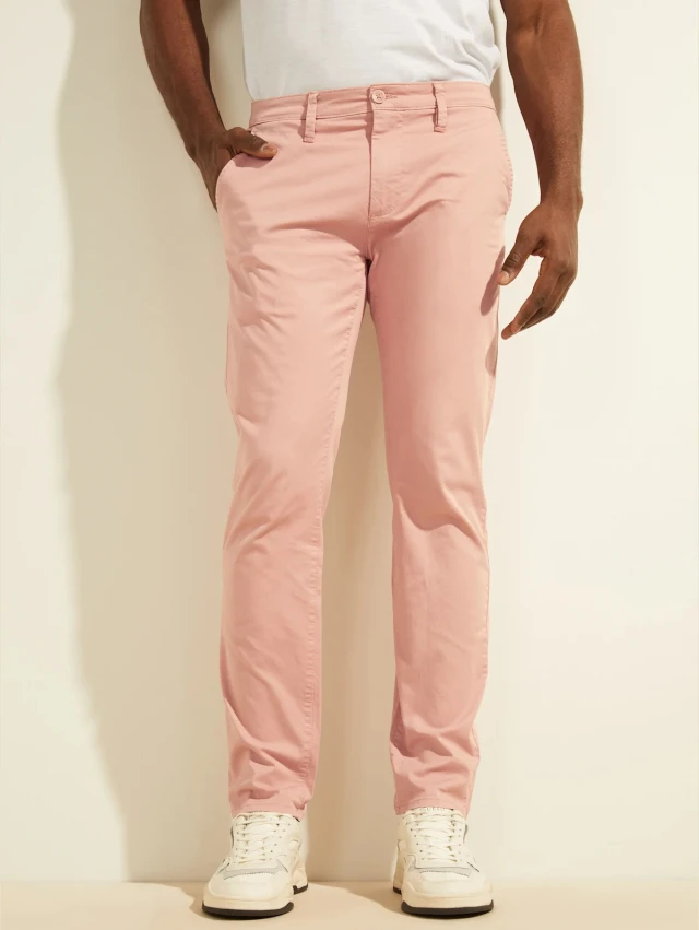 Guess Toro Twill Chino Pant Ανδρικο Παντελονι Τζινο Σαπιο Μηλο