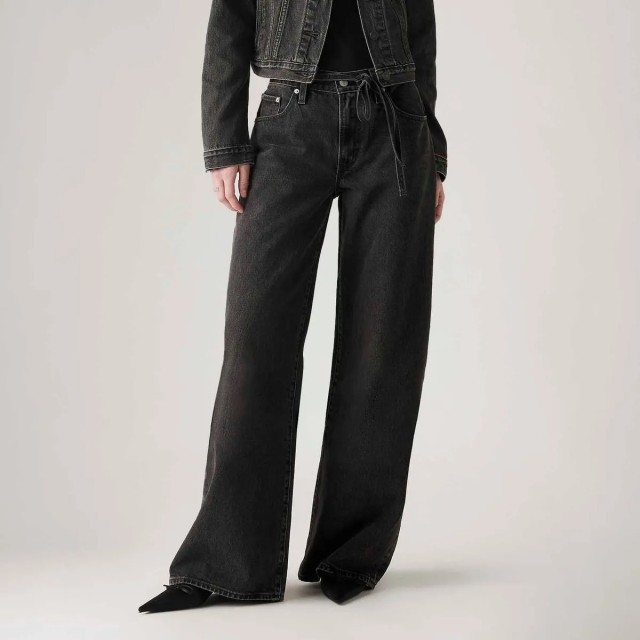 Levis Xl Straight Blacks Γυναικείο Παντελόνι Τζιν Μαύρο
