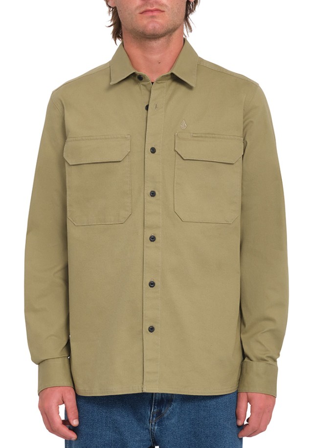 Volcom Service stone Workshirt Ls  Ανδρικό Πουκάμισο Overshirt Χακι