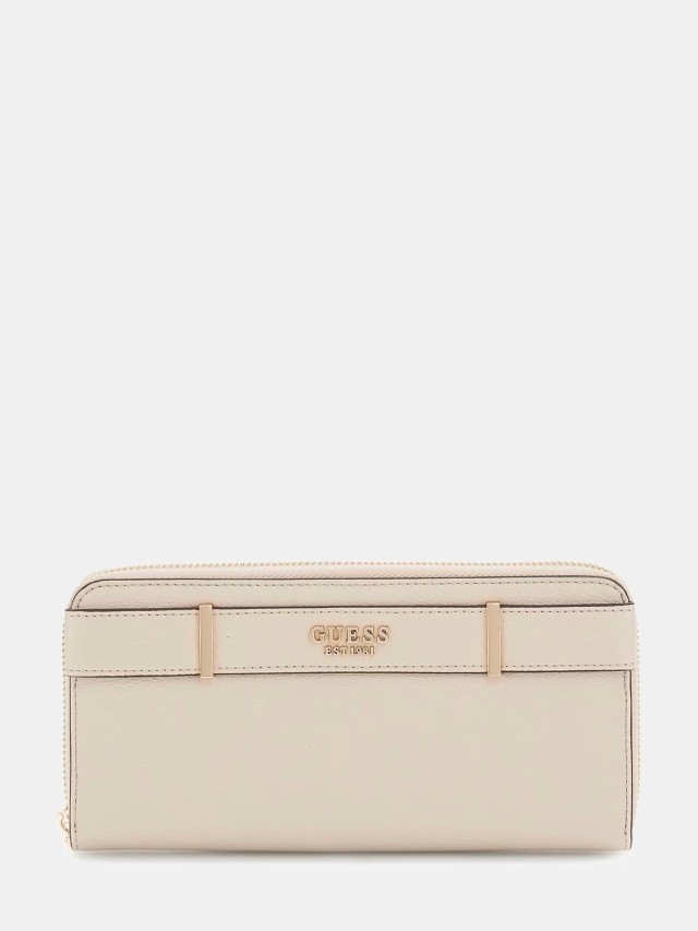 Guess Anadela Slg Large Zip Around  Γυναικείo Πορτοφόλι Μπεζ