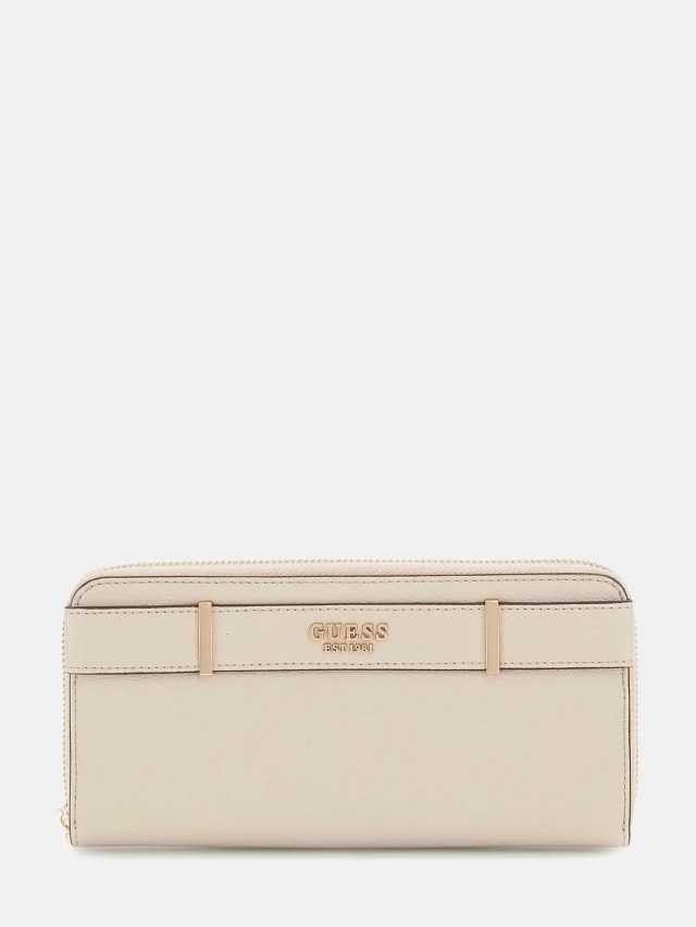 Guess Anadela Slg Large Zip Around  Γυναικείo Πορτοφόλι Μπεζ