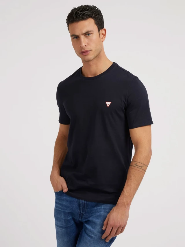 Guess Cn Ss Tee Cn Ανδρική Μπλουζα Μπλε