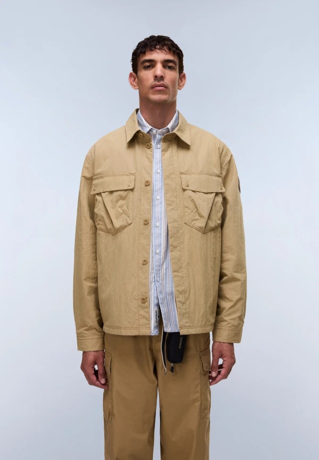 Napapijri O-Leoras Kelp N2d Ανδρικό Τζακετ Overshirt Μπεζ