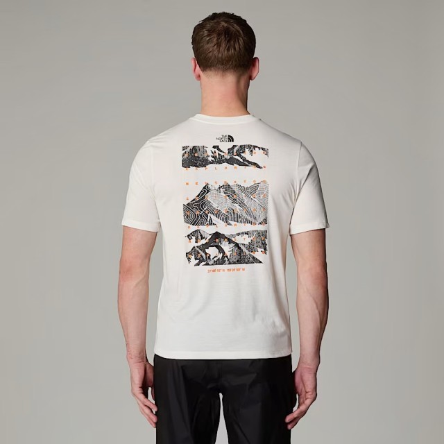 The North Face M Foundation Mountains Faces Tee Ανδρική Μπλούζα Εκρού