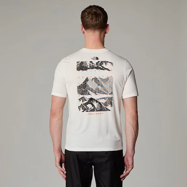 The North Face M Foundation Mountains Faces Tee Ανδρική Μπλούζα Εκρού