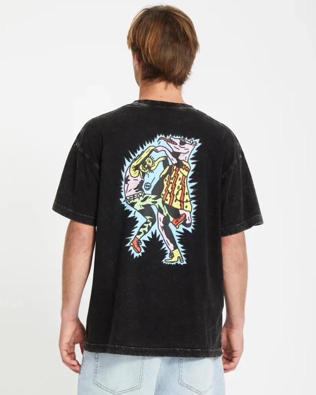 Volcom  Fa Bob Mollema 1 Lse Sst Ανδρική Μπλουζα Μαύρη