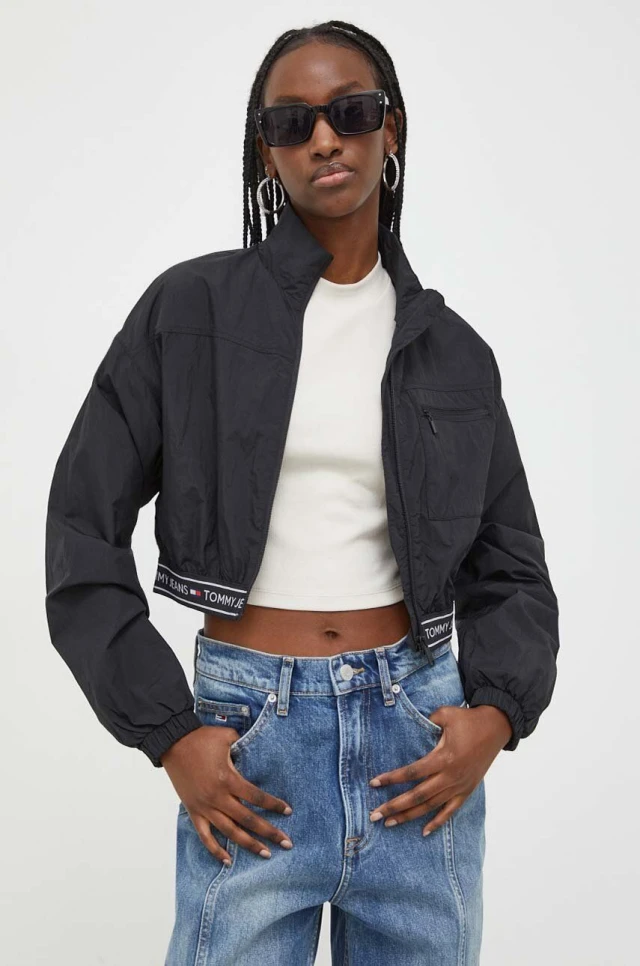 Tommy Hilfiger Tjw Crp Taping Windbreaker Ext Γυναικείο Μπουφάν Μαύρο