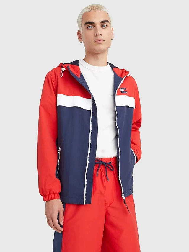 Tommy Hilfiger Tjm Chicago Colorblock Ανδρικο Μπουφαν Μπλε