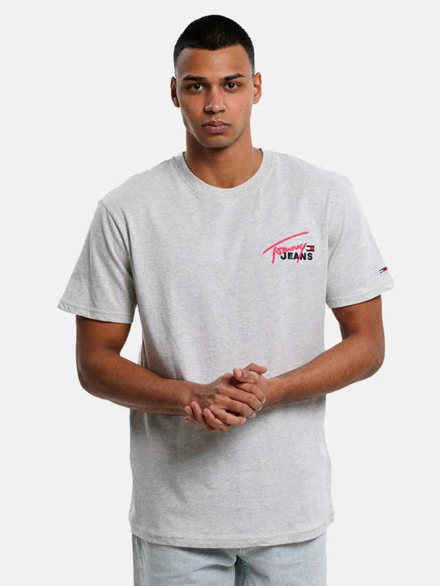 Tommy Hilfiger Tjm Clsc Graphic Signature Tee Ανδρική Μπλούζα Γκρι