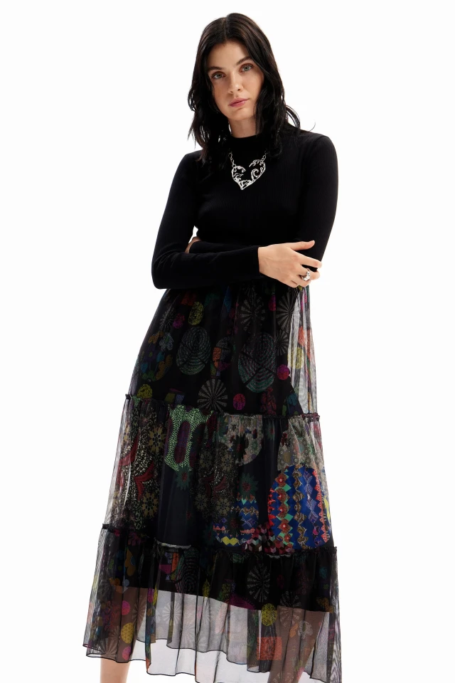 Desigual D2 Vest_Nasdaq Γυναικείο Φόρεμα Μαύρο