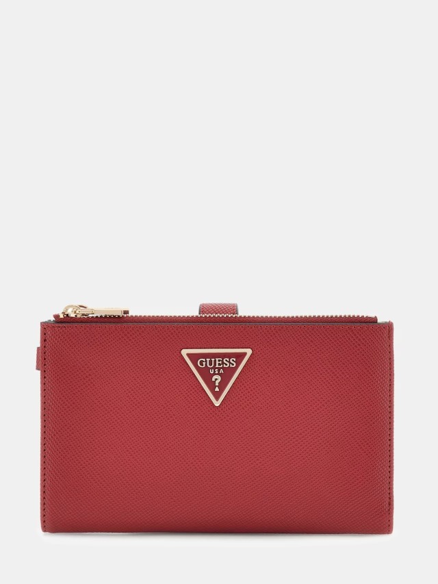 Guess Laurel Ii Slg Dbl Zip Orgnzr Γυναικείο Πορτοφόλι Μπορντό