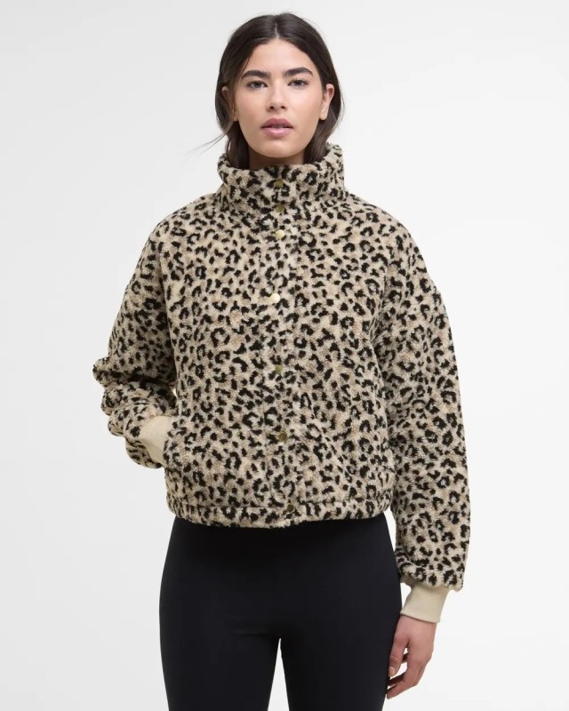 Barbour B.Intl Harley Fleece Γυναικείο Fleece Μπουφάν Λεοπάρ