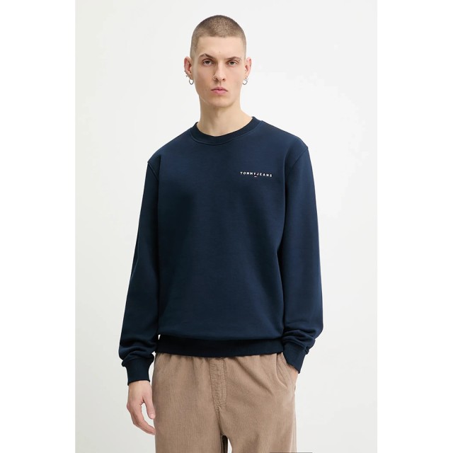 Tommy Hilfiger Tjm Reg Linear Crew Ext Ανδρικό Φούτερ Μπλε