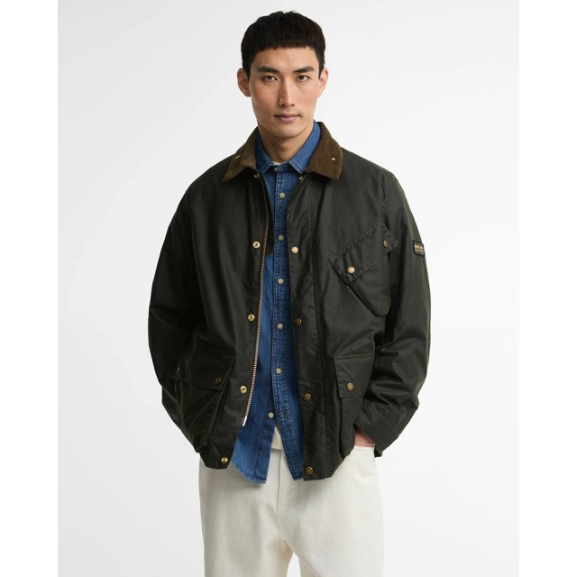 Barbour B.Intl Brake Line Wax Jacket Ανδρικό Κερωμένο Μπουφάν Λαδί