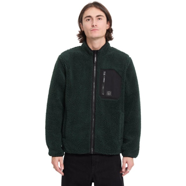 Volcom Muzzer Fuzzar Zip Ανδρική Ζακέτα Fleece Πράσινο
