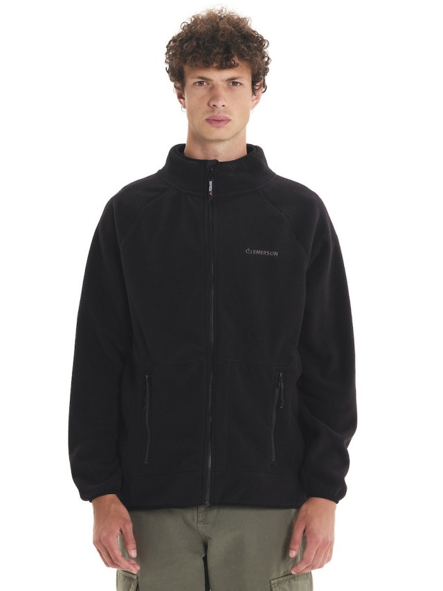 Emerson Mens Full Zip Fleece Ανδρική Ζακέτα Fleece Μαύρη