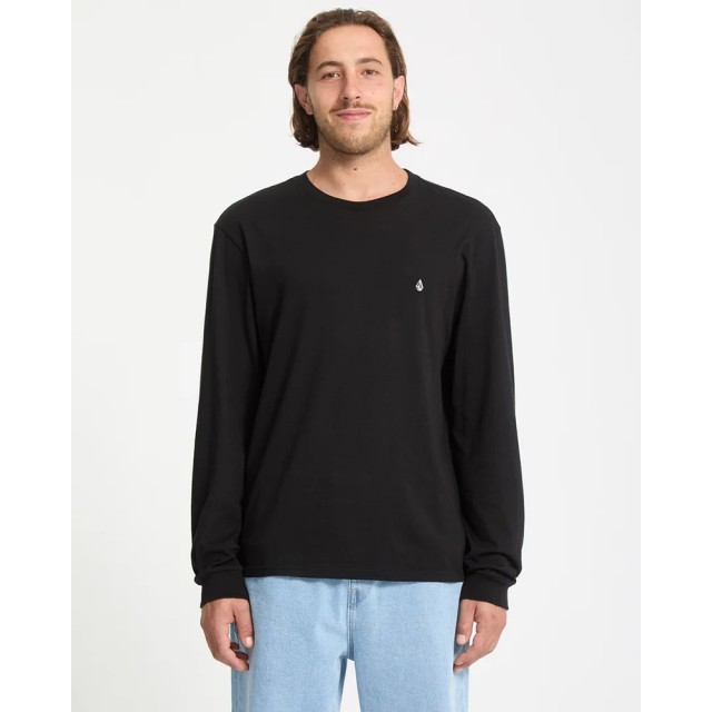 Volcom Stone Blanks Bsc Lst Ανδρικη Μπλουζα Μακρυμανικη Μαύρο