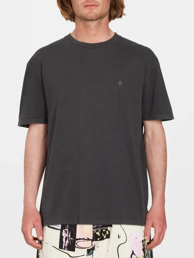 Volcom Fa24 Solid Stone Emb Sst Ανδρική Μπλούζα Μαύρη