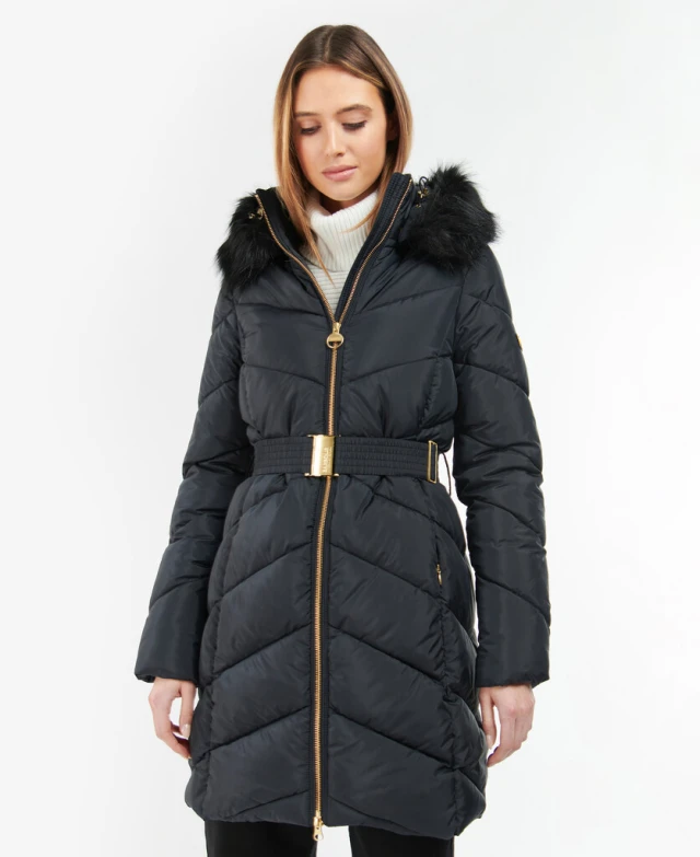 Barbour B.intl East Moor Quilt Γυναικειο Μπουφαν Μαυρο