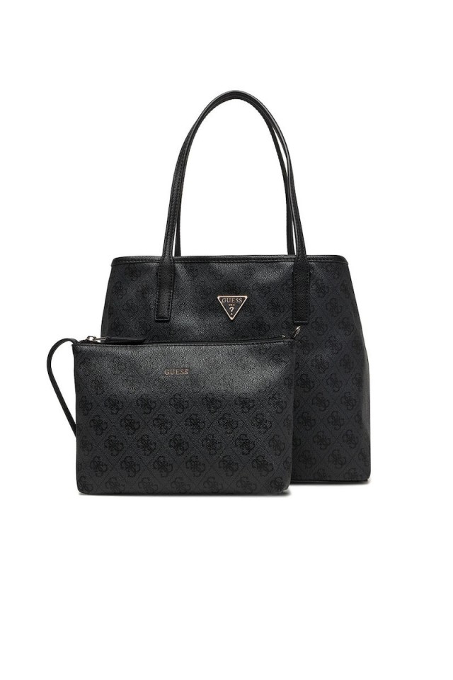 Guess Victtoria 2 In 1 Tote Γυναικεία Τσάντα Ανθρακί