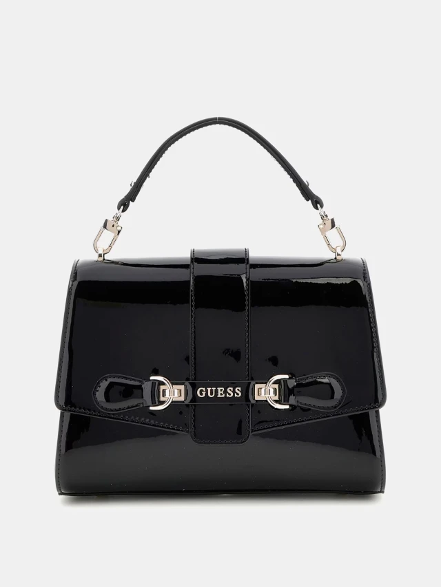 Guess Nolana Top Handle Fl Γυναικεία Τσάντα Μαύρη