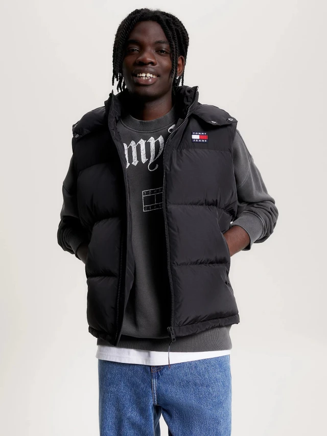 Tommy Hilfiger TJM ALASKA VEST Ανδρικο Αμανικο Μπουφαν Μαυρο