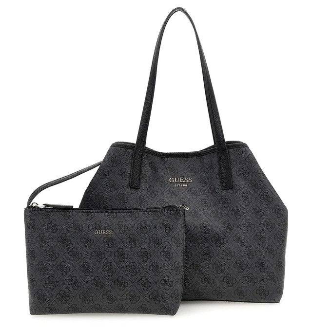 Guess Vikky Ii 2 In 1 Tote Γυναικεία Τσάντα Γκρι