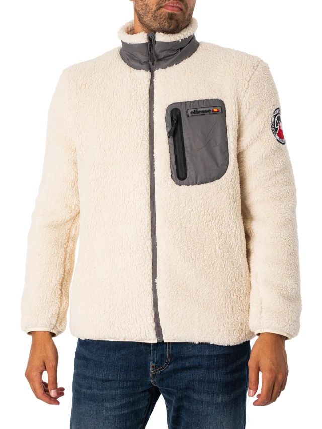 Ellesse Arbio Jacket Ανδρικη Ζακετα Fleece Εκρού