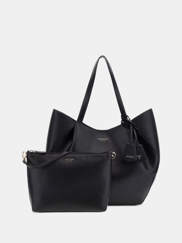 Guess Amorette 2 In 1 Tote Γυναικεία Τσάντα Μαύρη