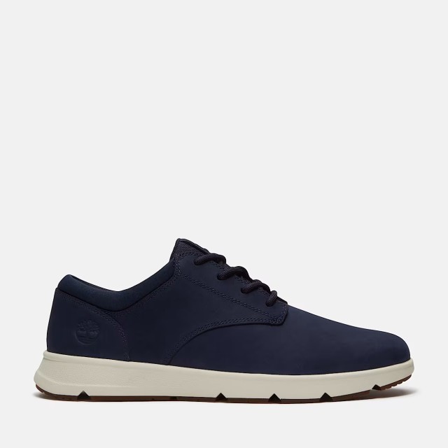 Timberland Low Lace Up Sneaker Dk Blu Nubuck Ανδρικά Δερμάτινα Sneakers Μπλε