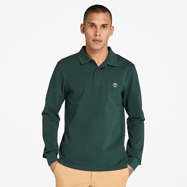 Timberland Millers River Ls Millers River Pique Polo Green Gables Ανδρική Μπλούζα  Κυπαρισι