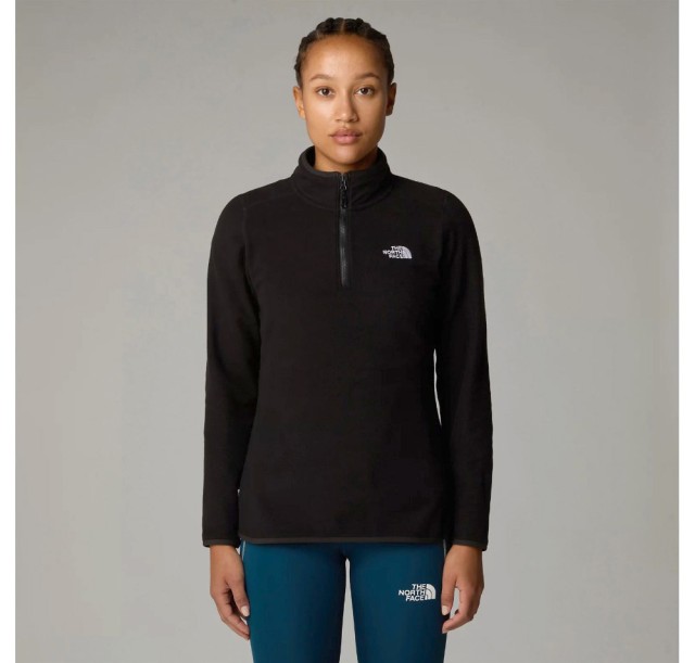 The North Face W 100 Glacier 1/4 Z-Eu Glac Bla Γυναικεία Ζακέτα Fleece Μαύρη