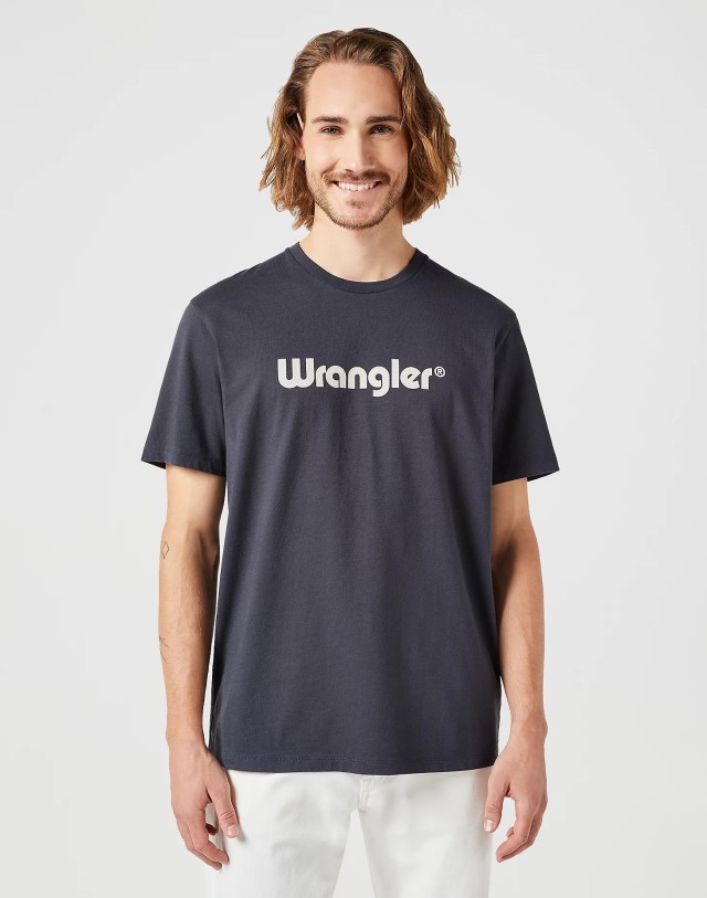 Wrangler Logo Tee Black Ανδρική Μπλούζα Μαύρη