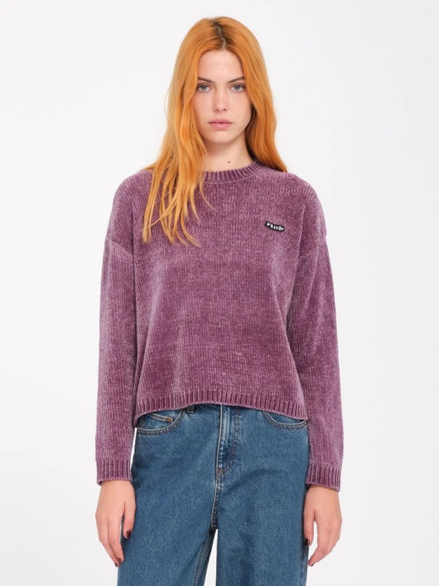 Volcom Bubble Tease Sweater Γυναικείο Πλεκτό Μωβ